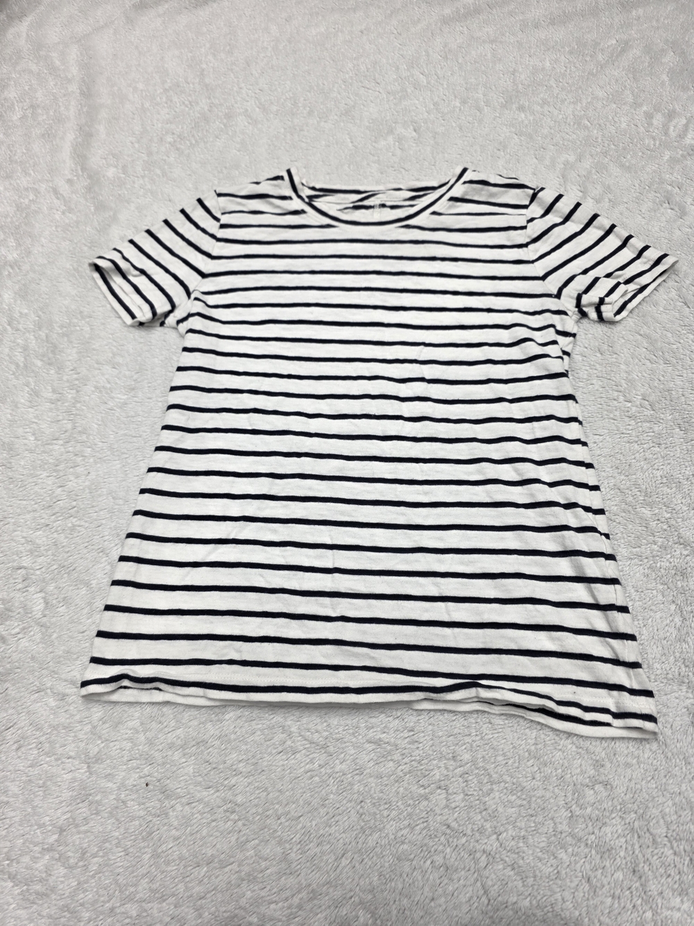 J. Crew Women's Black and White Striped Short-Sleeve Tee